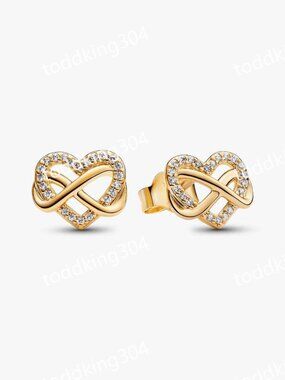 Sparkling Infinity Heart Stud Earrings